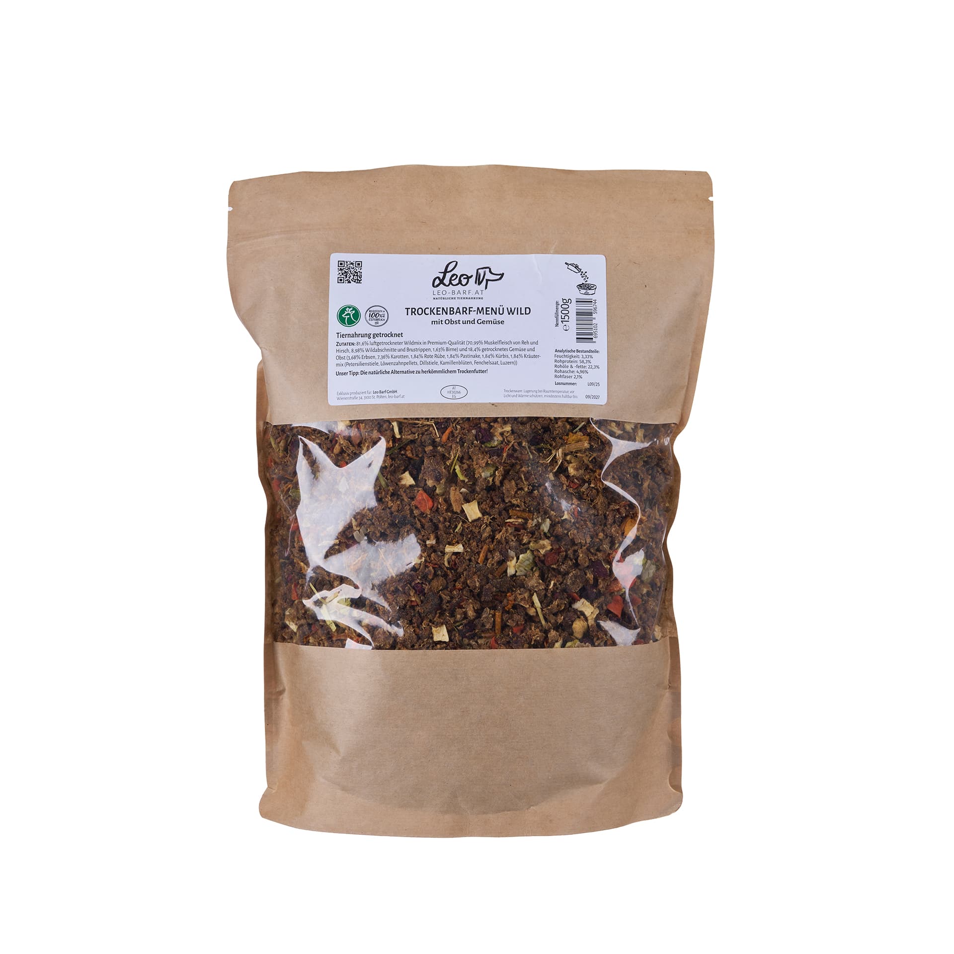 Trockenbarf Wild mit Gemüse & Obst - Leo Barf