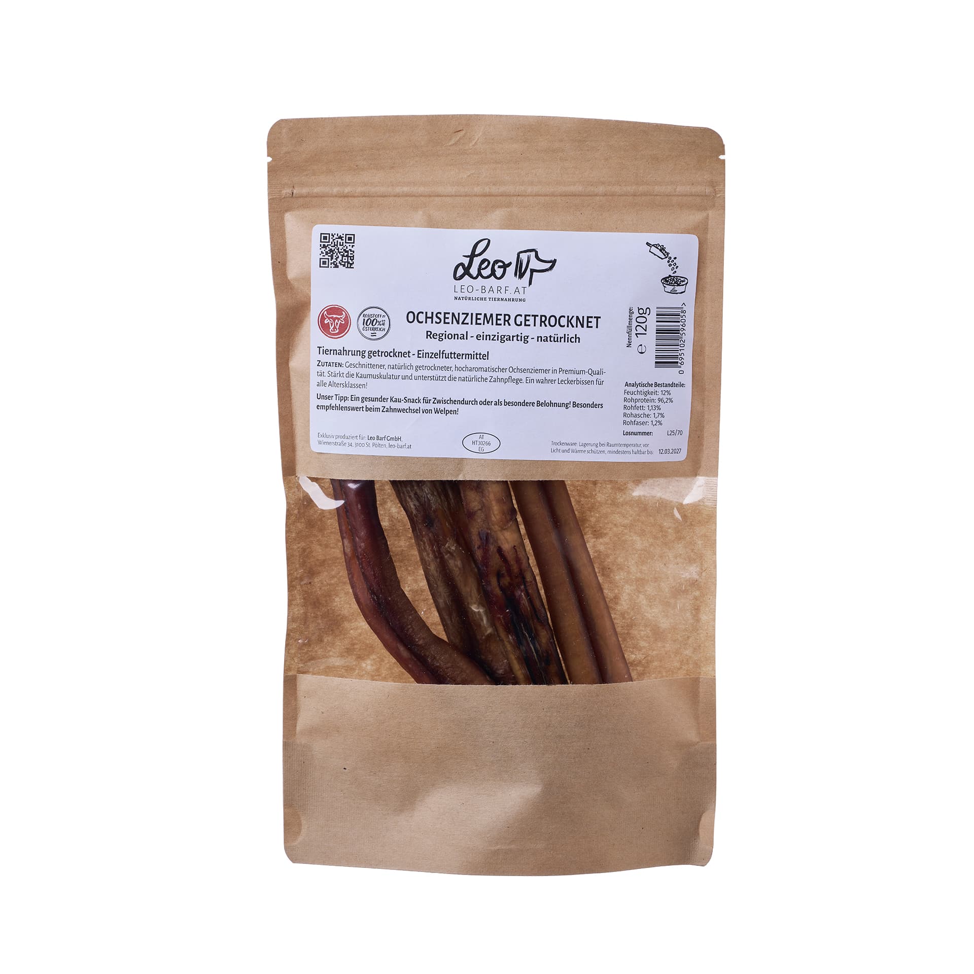 Ochsenziemer Vorteils­pack (10 x 120 g) - Leo Barf