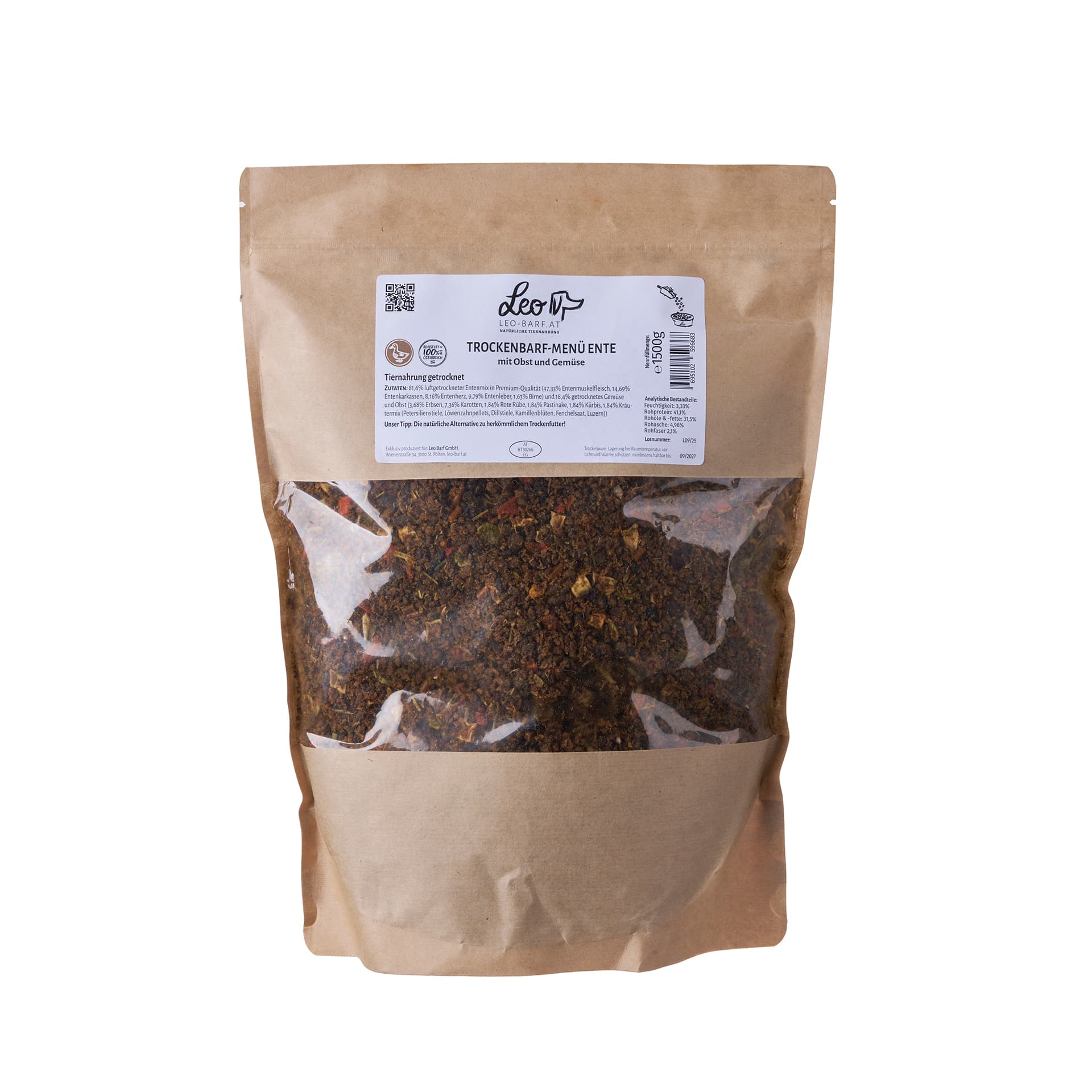 Trockenbarf Ente mit Gemüse & Obst - Leo Barf
